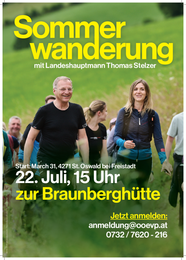 Sommerwanderung mit LH Thomas Stelzer auf den Braunberg